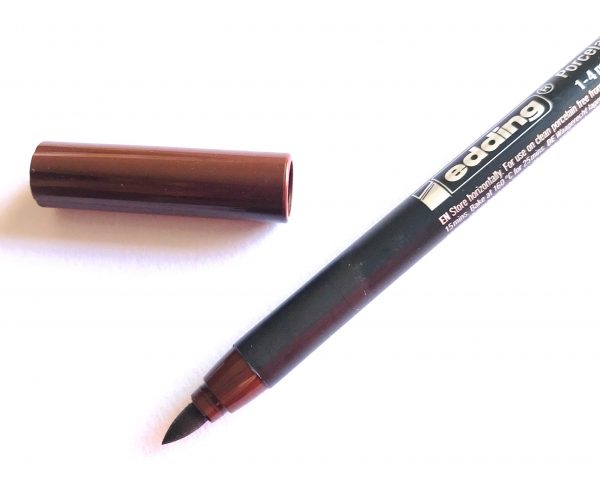 Marcador EDDING porcelain brushpen MARRON - Imagen 2