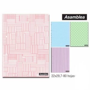 Cuaderno ASAMBLEA tapas pasteles CUADRICULADO