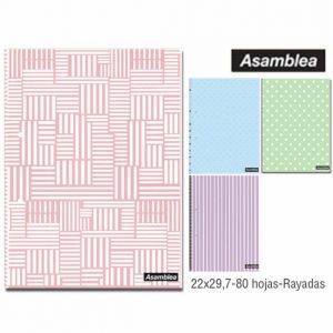 Cuaderno ASAMBLEA A4 tapa pastel RAYADO