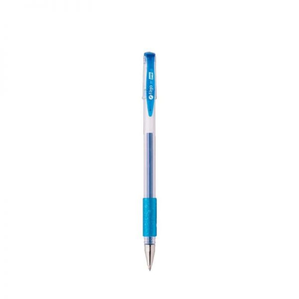Lapicera FILGO gel glitter CELESTE