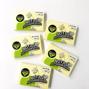 Notas adhesivas PIZZINI amarillas 5x7,5 cm
