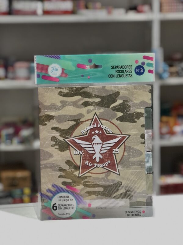 Separadores num 3 ARMY CARTON