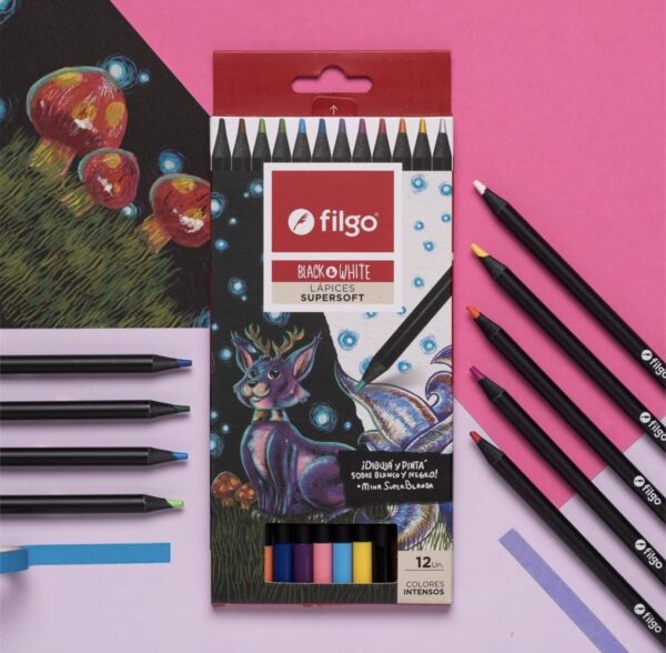 Lapices FILGO BLACK AND WHITE x12