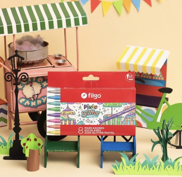 Marcadores FILGO GLITTER  x8