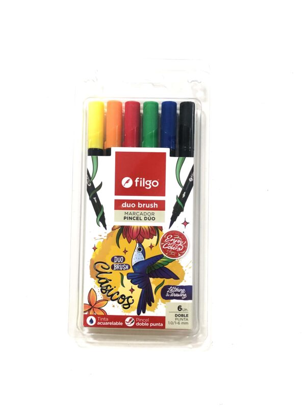 Marcadores FILGO duo brush CLASICOS X6