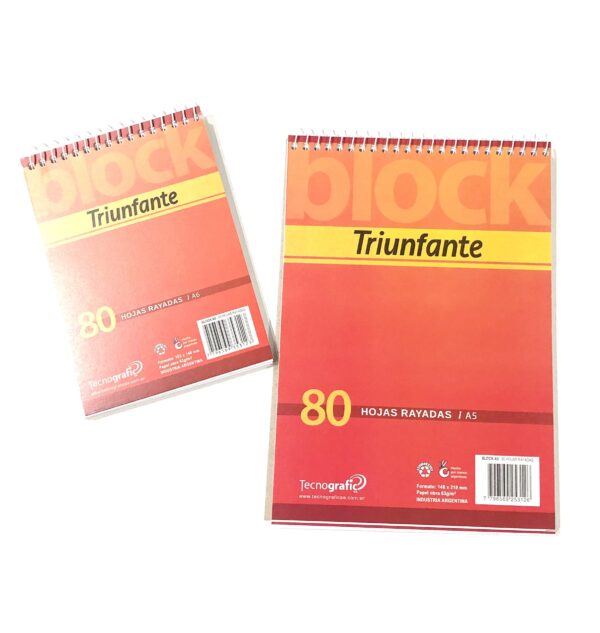 Block triunfante 80 hojas RAYADAS