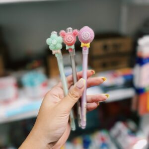 Lapicera ANIMADA candy tinta azul