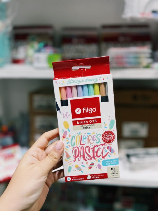 Marcadores FILGO punta pincel brush 035 PASTELES x10