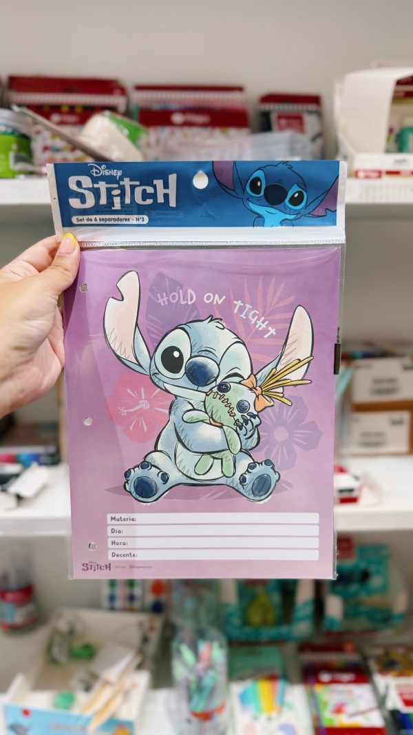 Separadores de materias NUM3 escolar STITCH X6