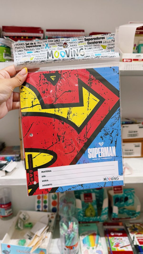 Separadores de materias NUM3 escolar SUPERMAN X6