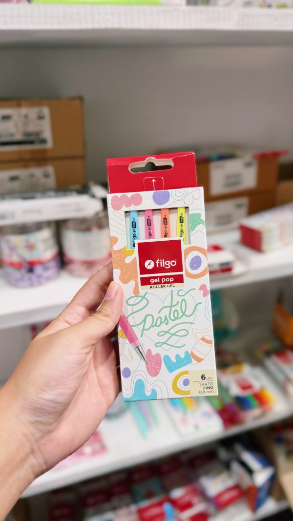 Lapiceras FILGO gel pop PASTEL X6