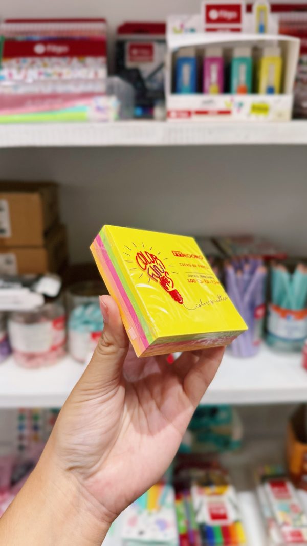 Cubo de notas adhesivas MEDORO FLUO